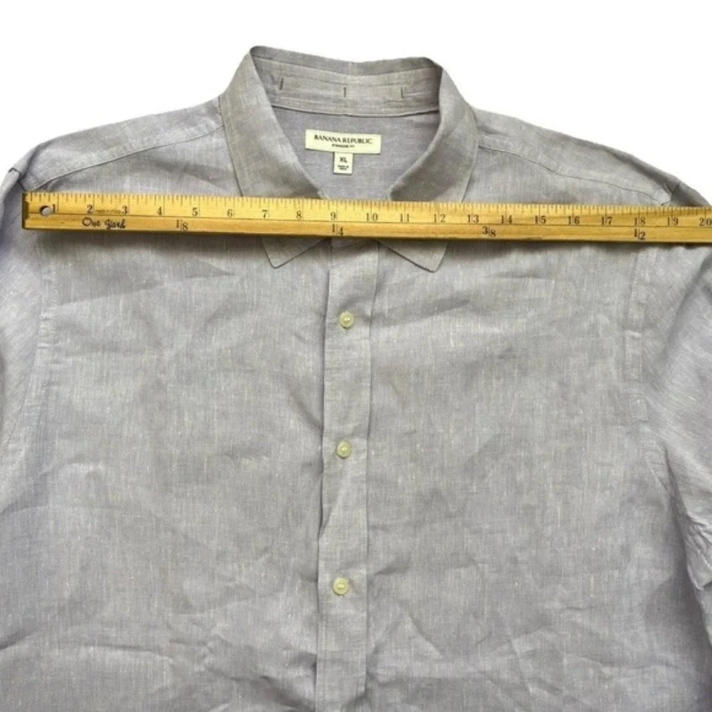 Banana Republic Standard Fit 100% Linen Dress Shirt Men XL Lavender Purple Relax